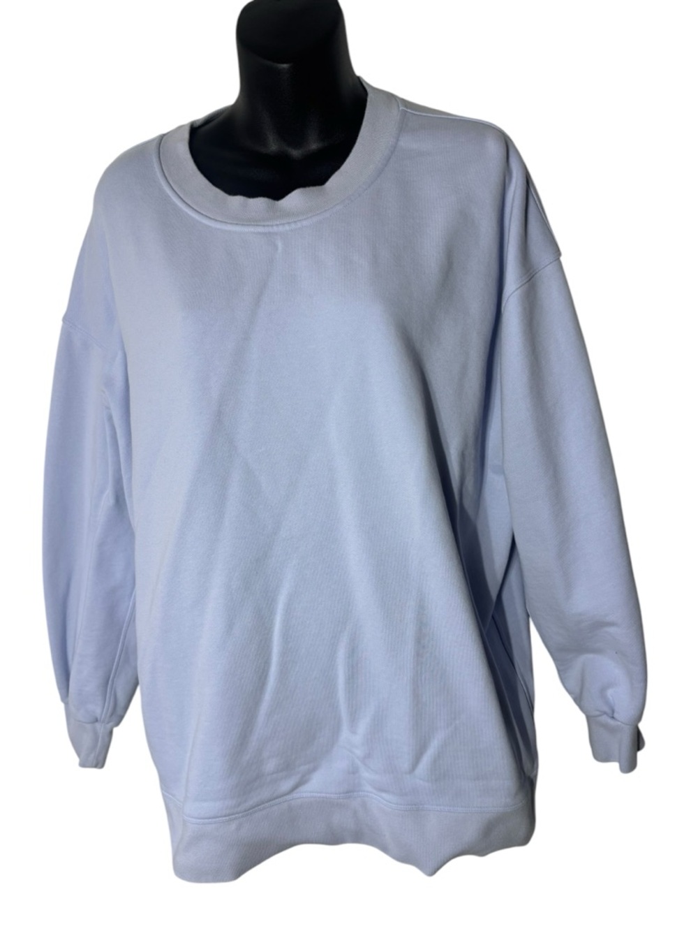 Lululemon women’s perfectly oversized crew sweater pastel blue cotton terry